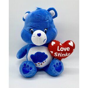 Care Bears Valentine 15” Grumpy Bear Love Stinks Heart Plush Retired Rare